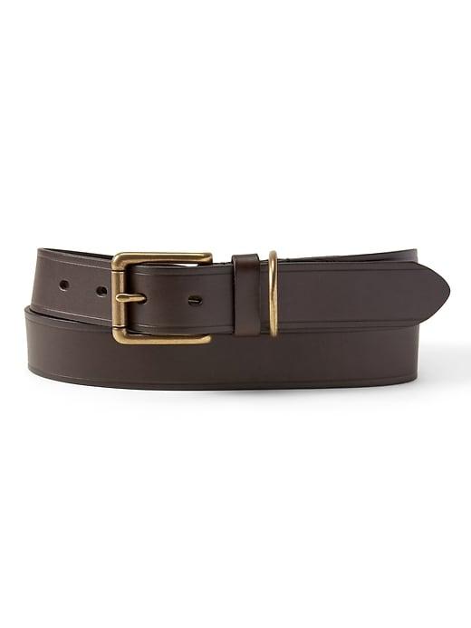Banana Republic Mens D-ring Keeper Leather Belt Chocolate Brown Size 36