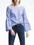 Banana Republic Boatneck Bell Sleeve Top - Cerulean Blue