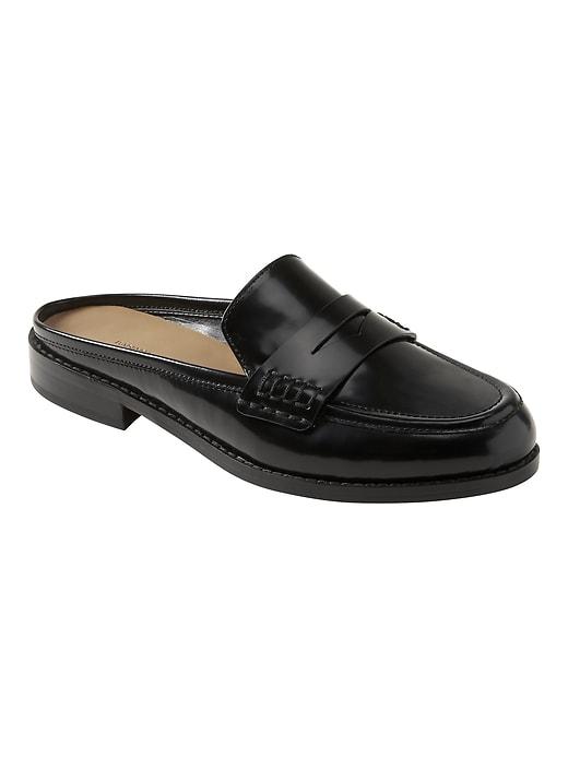 Banana Republic Womens Demi Penny Loafer Slide Black Size 5