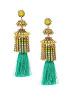Banana Republic Womens Elizabeth Cole   Tamara Tassel Earring Green Size One Size