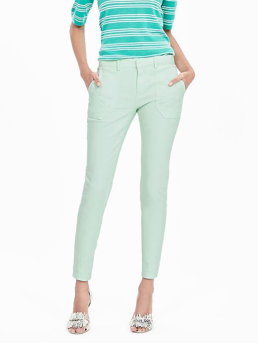 Banana Republic New Sloan Fit Garment Dye Utility Ankle Pant Size 0 Petite - Mint