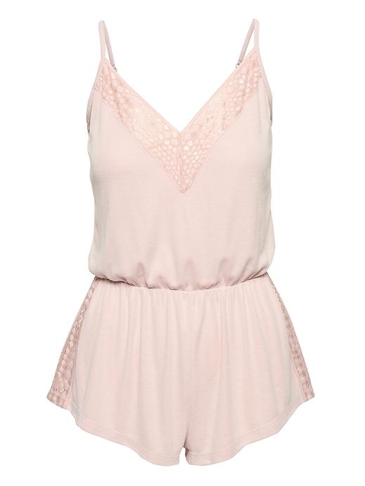 Banana Republic Womens Cosabella   Sweet Dreams Textured Sleep Romper Pink Dust Size S