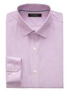 Banana Republic Mens Camden Standard-fit Non-iron Stretch Stripe Shirt Orchid Purple Size Xxs