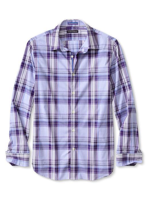 Banana Republic Slim Fit Blue Purple Plaid Shirt