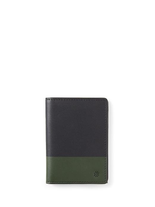 Banana Republic Mens Hook & Albert   Leather Vertical Bifold Wallet Olive Size One Size