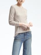 Banana Republic Womens Silk Cashmere Seamless Pullover - Light Gray