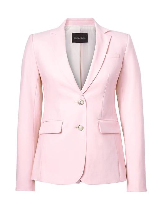 Banana Republic Womens Long And Lean-fit Lightweight Wool Blazer New Powder Pink Size 8