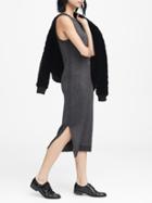 Banana Republic Womens Metallic Sweater Dress Black & Silver Sparkle Size L