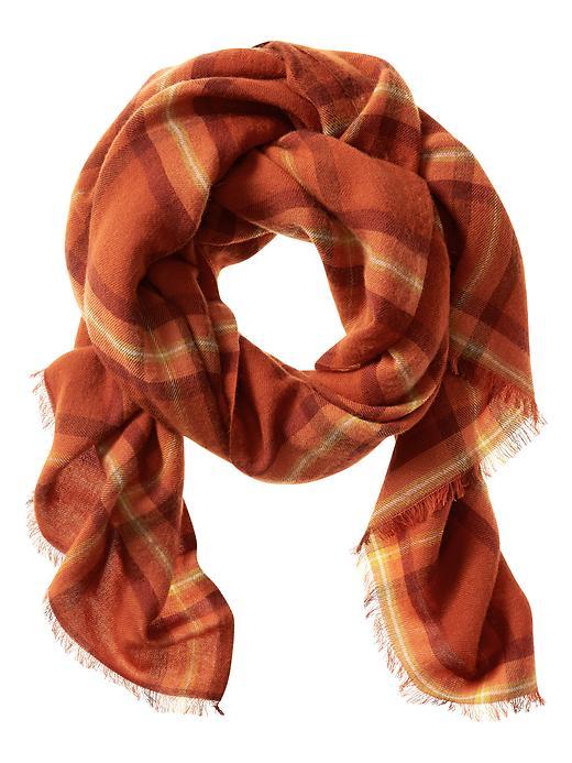 Banana Republic Reese Plaid Scarf Size One Size - Orange Lava