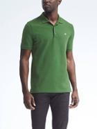 Banana Republic Mens Solid Pique Polo - Grass Green