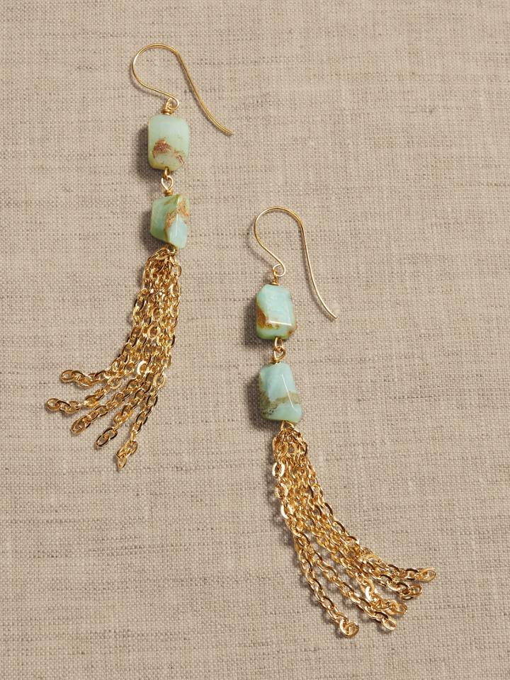 Peruvian Opal Tassel Earrings | Aureus + Argent