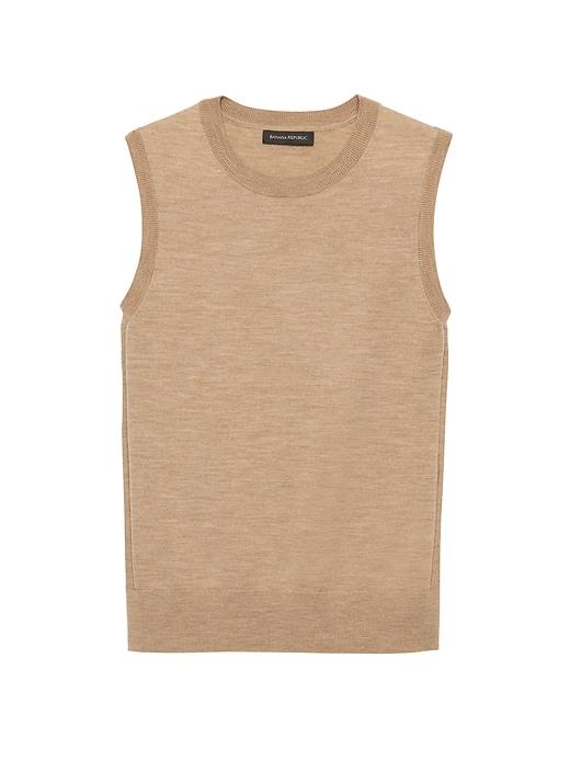 Banana Republic Womens Machine-washable Merino Wool Blend Cropped Sweater Shell Honey Gold Size Xs