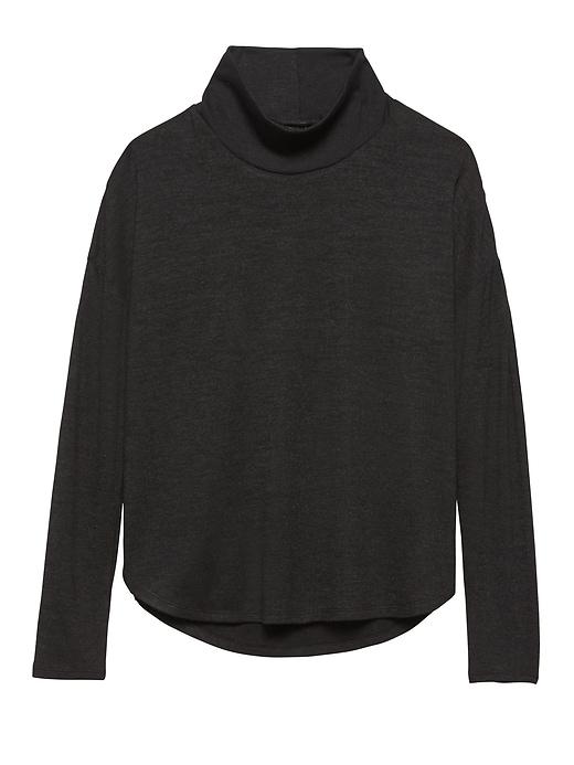 Banana Republic Womens Luxespun Turtleneck T-shirt Black Size M