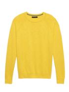 Banana Republic Mens Textured Cotton Crew-neck Sweater Yellow Size Xs