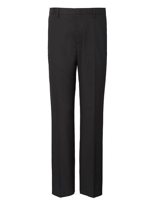 Banana Republic Mens Slim Solid Non-iron Stretch Pant Black Size 42w