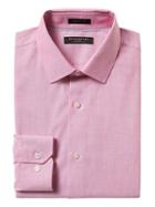 Banana Republic Mens Grant Slim-fit Non-iron Stretch Solid Shirt Crimson Red Size Xl