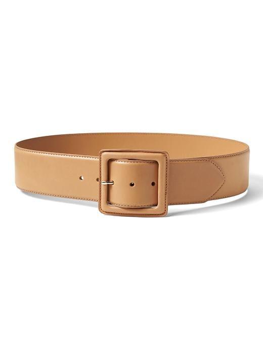 Banana Republic Womens Leather Covered-buckle Waist Belt Natural Size Xs