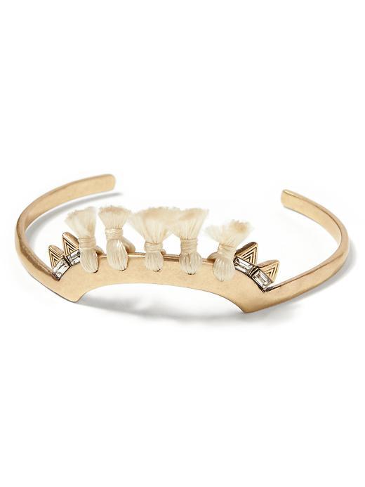 Banana Republic Mixed Media Sparkle Cuff Size One Size - Cream