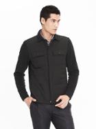 Banana Republic Mens Microfleece Shirt Jacket - Black