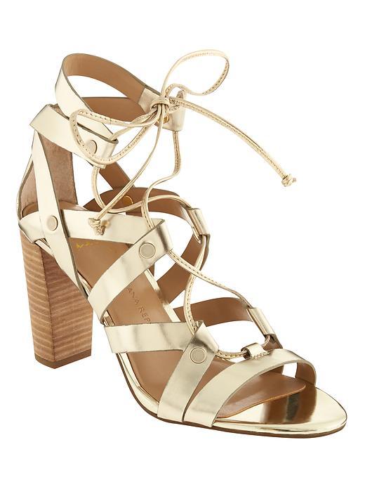 Banana Republic Eryn Heeled Sandal Size 10 - Pale Gold