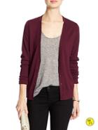 Banana Republic Womens Factory Forever Vee Cardigan Size L - Ruby Wine