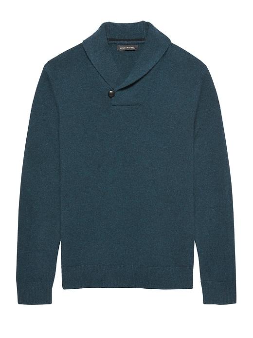 Banana Republic Mens Extra-fine Italian Merino Woolshawl-collar Sweater Loch Green Size Xs
