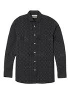 Banana Republic Mens Heritage Grant Slim Fit Dot Shirt - Black