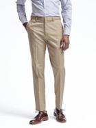 Banana Republic Mens Standard Fit Non Iron Solid Pant - Graham Cracker