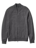 Banana Republic Mens Italian Merino Wool Bomber - Heather Charcoal