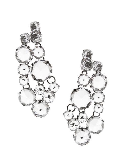 Banana Republic Ice Chunk Chandelier Earring - Clear Crystal