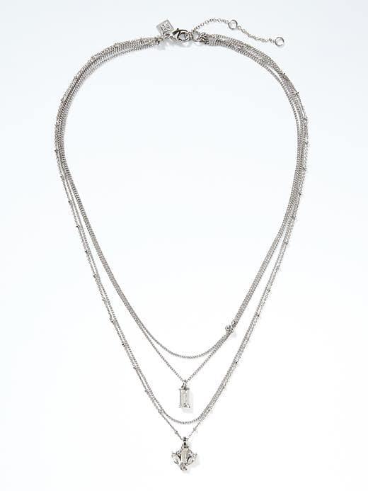 Banana Republic Delicate Crystal Necklace - Silver