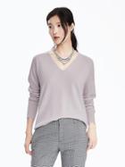 Banana Republic Womens Todd &amp; Duncan Cashmere Vee Pullover Size Xs - Pearl Grey