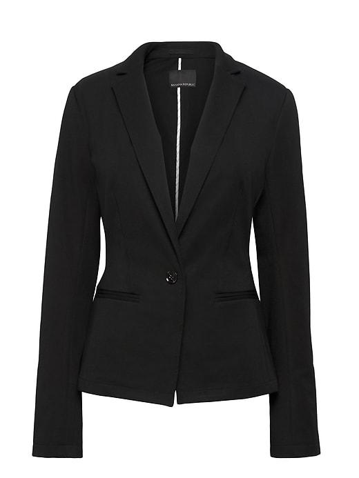 Banana Republic Womens Classic-fit Machine-washable Ponte Blazer Black Size 0