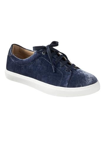 Banana Republic Womens Velvet Essential Sneaker Basic Blue Velvet Size 5
