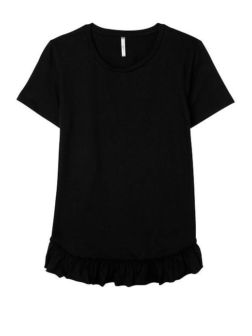 Banana Republic Womens Ruffled Shirttail Couture Tee - Black