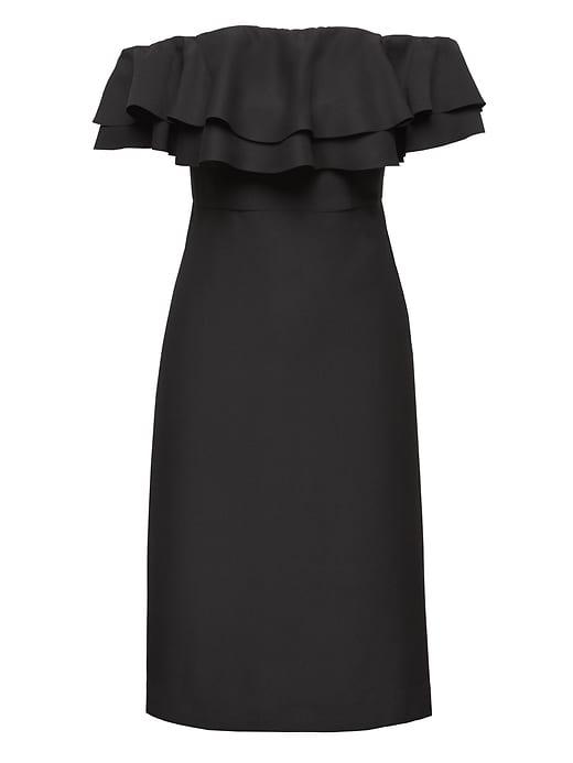 Banana Republic Womens Off-the-shoulder Dress Black Size 2