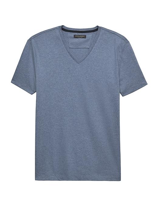Banana Republic Mens Luxury-touch V-neck T-shirt Navy Size S