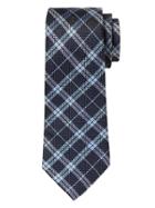 Banana Republic Mens Double Plaid Silk Nanotex Tie Navy Size One Size