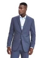 Banana Republic Mens Standard Blue Plaid Wool Suit Jacket Size 36 Regular - Blue