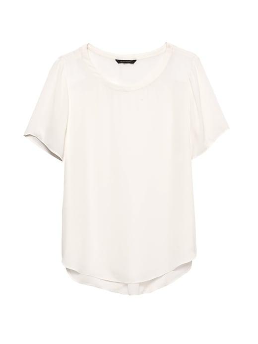Banana Republic Womens High-low Hem Top White Size L