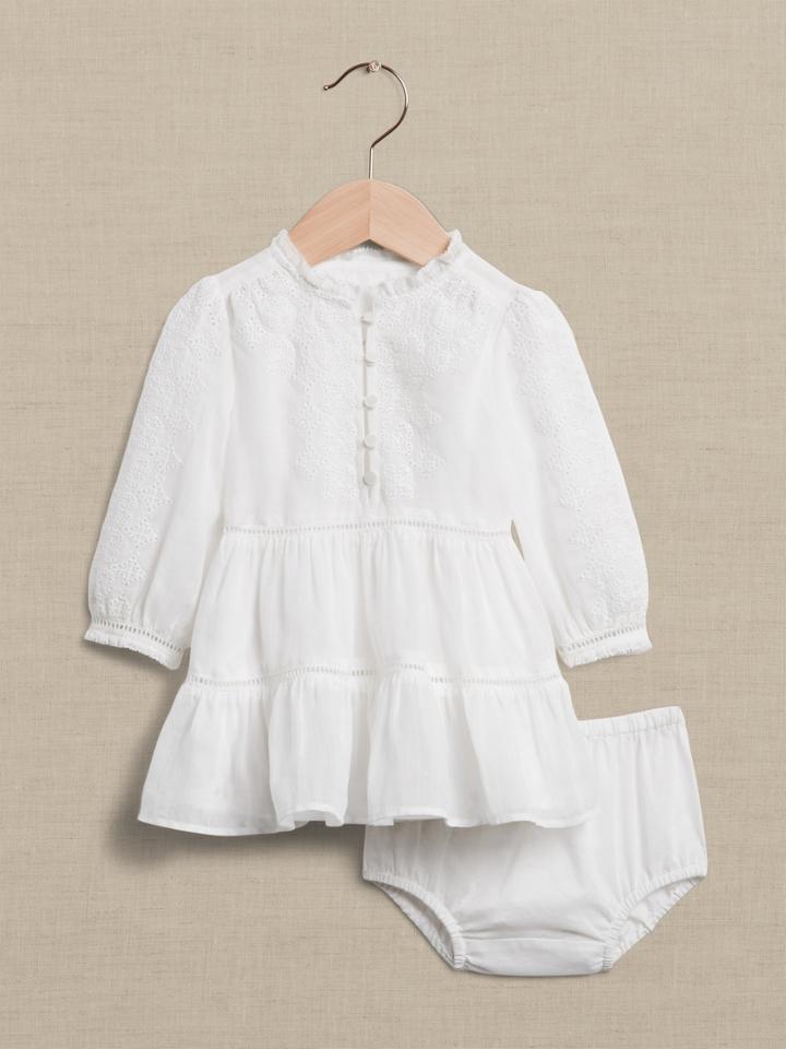 Baby Ramie Eyelet Dress