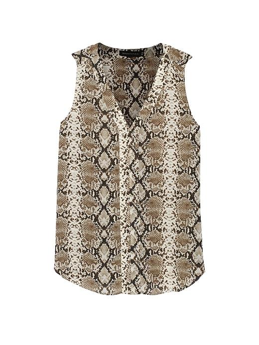 Banana Republic Snake Print Sleeveless V-neck Top