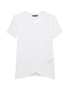 Banana Republic Womens Soft Sustainable Modal Cross-front T-shirt White Size Xs