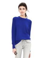 Banana Republic Womens Italian Cashmere Blend Sweater Pullover Size L - Dreamy Royal