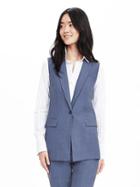 Banana Republic Chambray Lightweight Wool Vest Size 0 Petite - Spa Blue