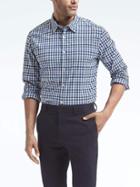 Banana Republic Camden Fit Custom Wash Check Shirt - Montego Bay Blue