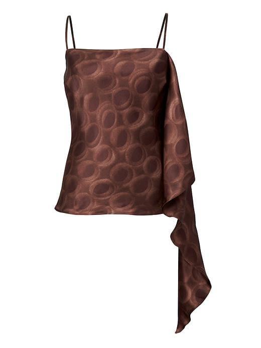 Banana Republic Womens Heritage Flounce Accent Silk Tank - Brown