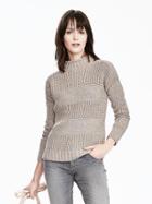 Banana Republic Womens Metallic Ribbed Pullover Size M - Dusty Pink