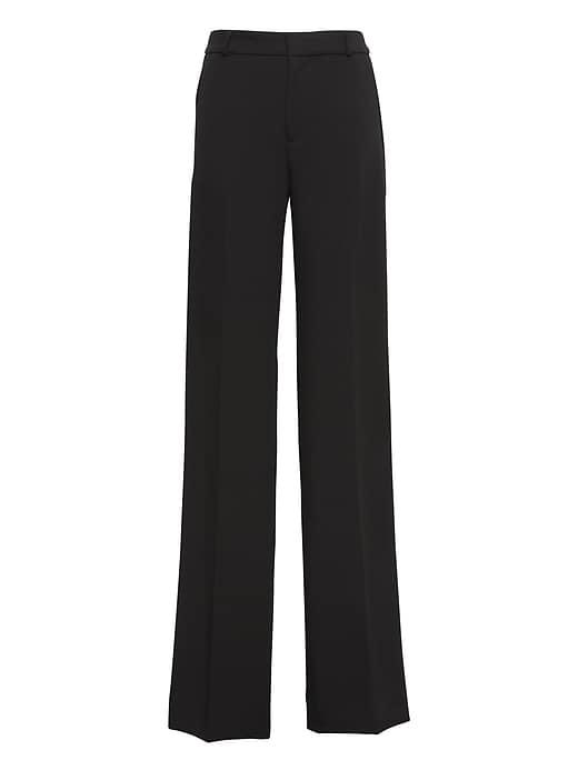 Banana Republic Womens Blake Wide Leg-fit Machine-washable Bi-stretch Pant Black Size 2