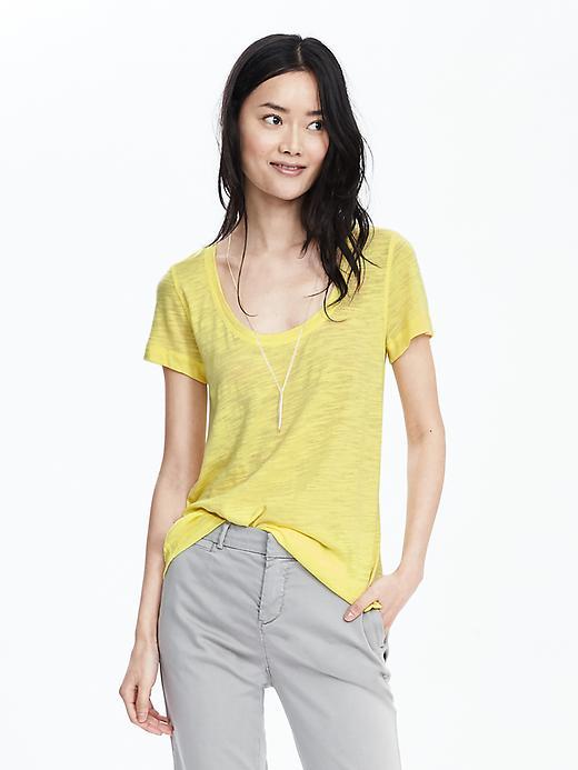 Banana Republic Womens Slub Scoop Tee Size L - Sunbeam